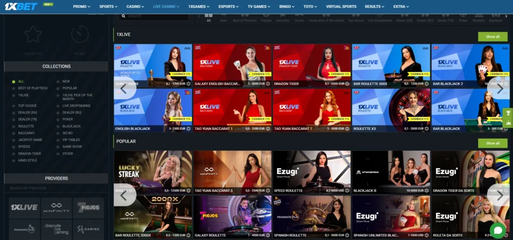 Permainan Peniaga Langsung di 1xBet Malaysia