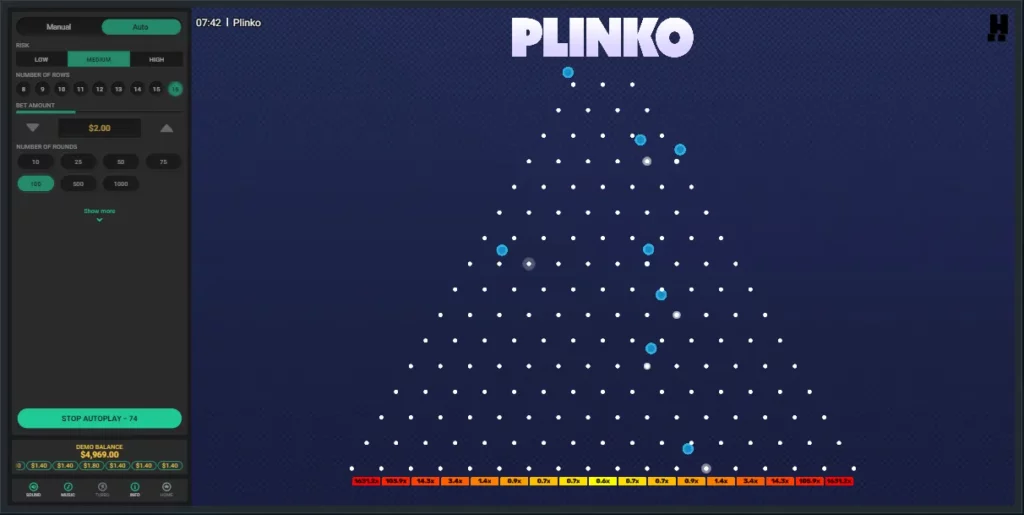 1xBet 马来西亚 Plinko 游戏的变体